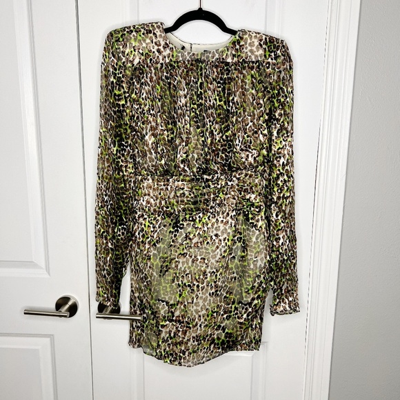NEW NWT Dundas x Revolve Brooklyn Mini Dress Leopard Green Size Small - Picture 4 of 12